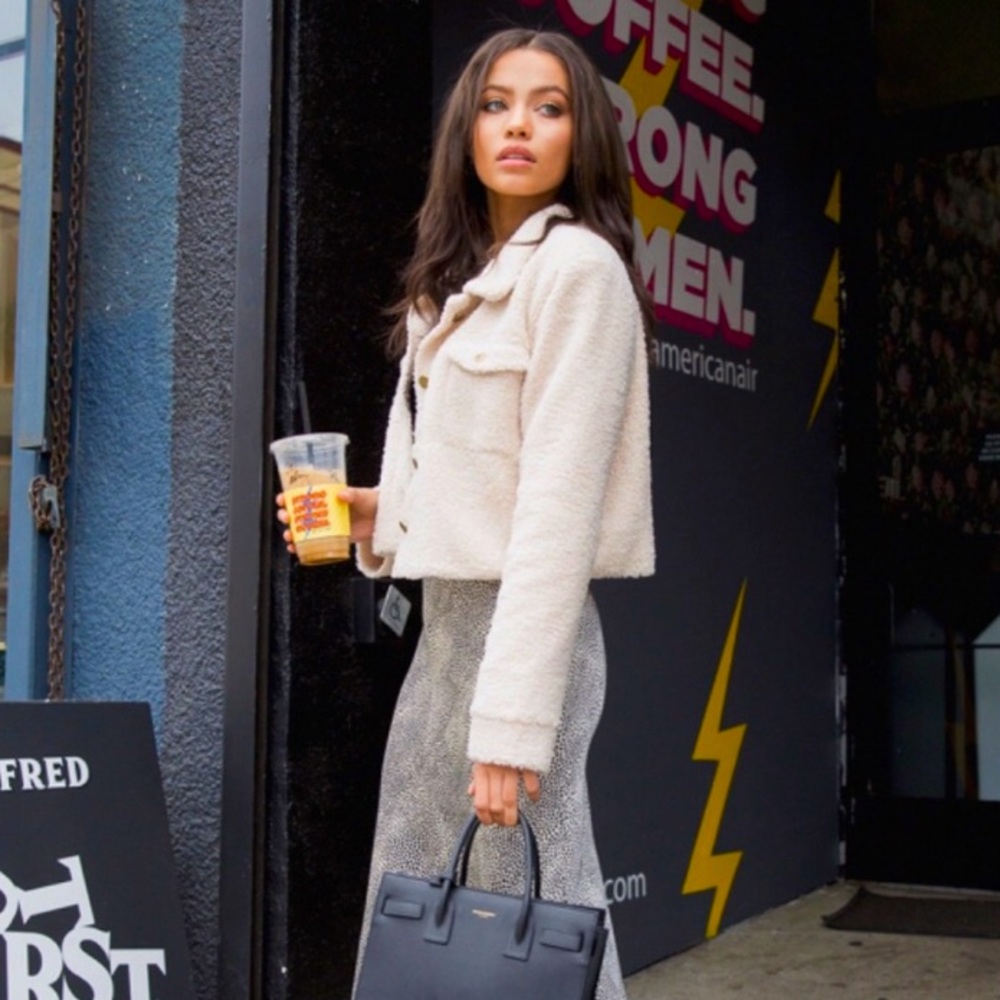 Cropped Sherpa sweater